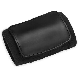 Smooth Leather Wrist Wallet with ID Badge Holder Black